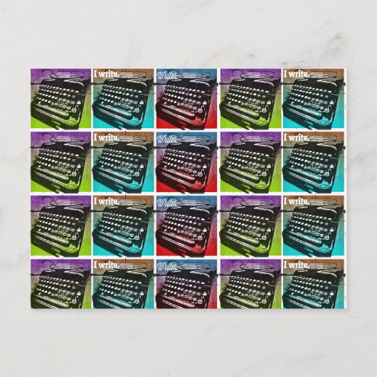 作家クールとポップ・アートの作家のためのタイプライター芸術 ポストカード (正面)
