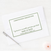 作家シグネチャーグリーン蔵書票 長方形シール (封筒)