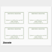 作家シグネチャーグリーン蔵書票 長方形シール (シート)