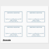 作家シグネチャーブルー蔵書票 長方形シール (シート)