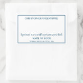 作家シグネチャーブルー蔵書票 長方形シール (バッグ)