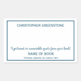 作家シグネチャーブルー蔵書票 長方形シール
