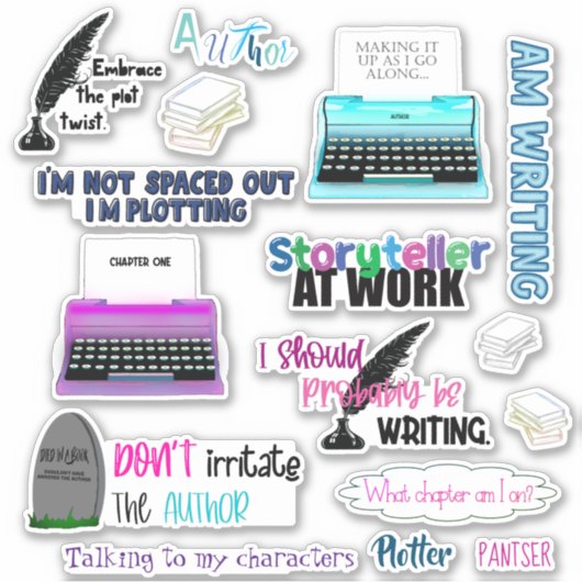 作家スタンプ8x8 シール (正面)