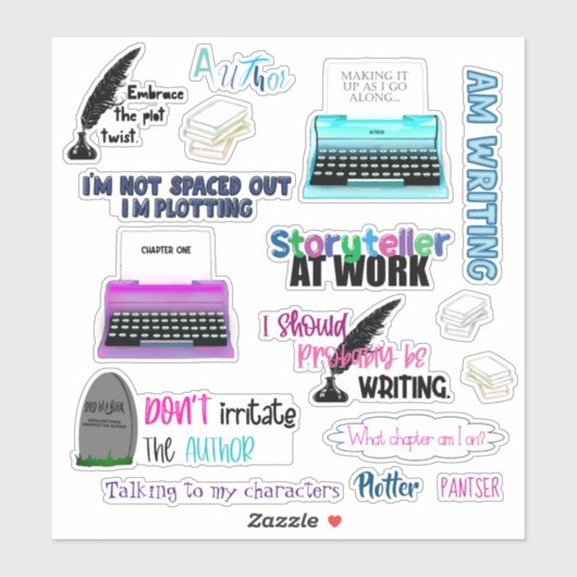 作家スタンプ8x8 シール (シート)