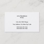 作家ビジネスプロフィールカード 名刺 (裏面)