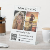 作家ブックの署名写真QRコードのミニマリスト 台座サイン (インサイチュ)