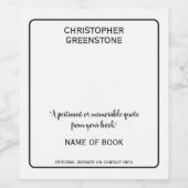 作家ブックの起動パーティー署名 ワインラベル (シングルラベル)