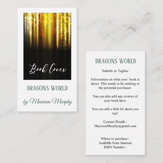 作家ブックカバーのプロモーションブックマーク エンクロージャーカード (正面/裏面)