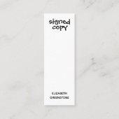 作家プロモーション署名済みコピーミニブックマークカード スキニー名刺 (正面)