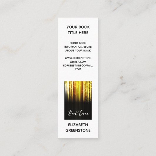 作家プロモーション署名済みコピーミニブックマークカード スキニー名刺 (裏面)