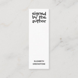 作家プロモーション署名済みミニブックマークカード スキニー名刺