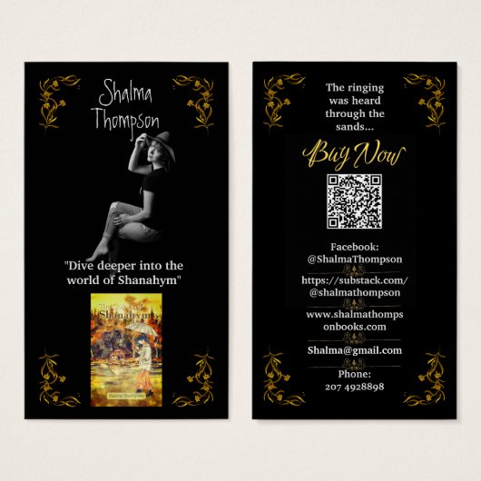 作家プロモーション金ゴールドフローラプロファイルカード (正面&裏面)