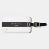 作家ミニマルエレガントリストブラウンブラック ラゲッジタグ (正面横)