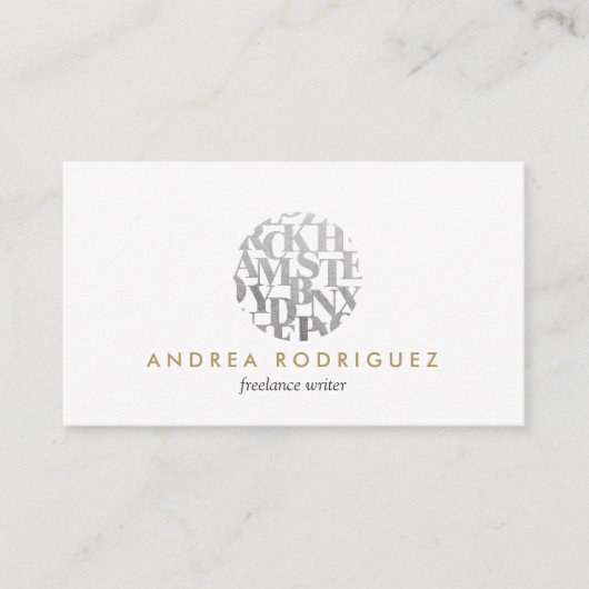 作家モダンとライター用のレターフォームロゴ 名刺 (正面)