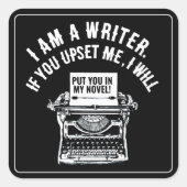 作家ユーモアのあるの引用文 スクエアシール (正面)