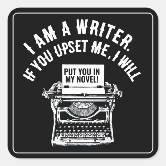 作家ユーモアのあるの引用文 スクエアシール (正面)