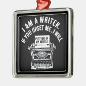 作家ユーモアのあるの引用文 メタルオーナメント (左)
