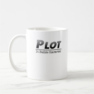 作家ライおもしろいターPun Plot It Buildsキャラクター コーヒーマグカップ