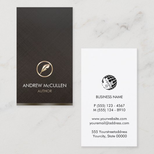 作家ライタフェイク金ゴールドのクイールアイコン 名刺 (正面/裏面)