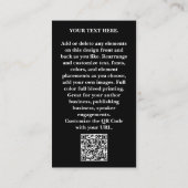 作家ライタースピーカーブックプロモーションQRコードブラック 名刺 (裏面)