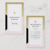 作家ライタービジネスカード – シックな幾何学的 名刺 (正面/裏面)