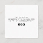 作家ライター居心地の良いキャンドルライトと本 スクエア名刺 (裏面)