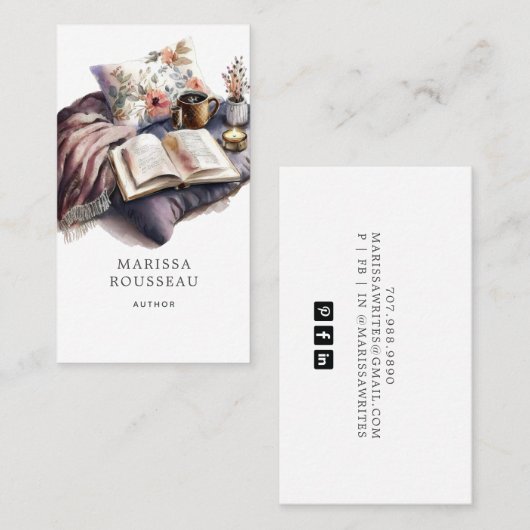 作家ライター水彩名刺 名刺 (正面/裏面)