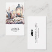 作家ライタ読ーの水彩のコーナー 名刺 (正面/裏面)