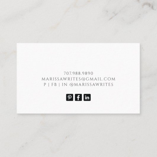 作家ライタ読ーの水彩のコーナー 名刺 (裏面)