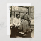 作家レオニド・アンドレエフは妻と共に ポストカード (正面/裏面)