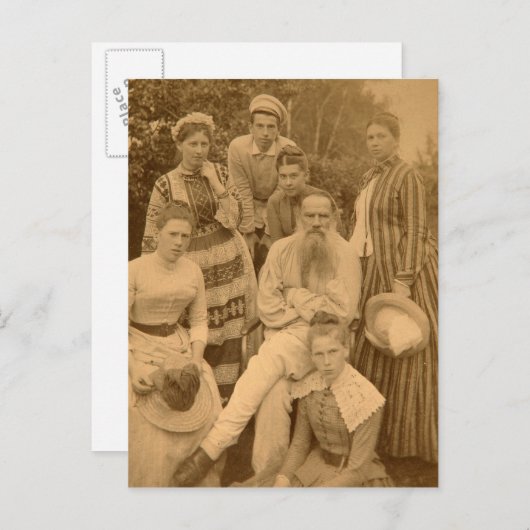 作家レオ・トルストイと家族 ポストカード (正面/裏面)