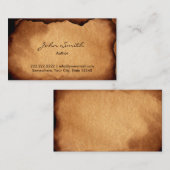 作家ヴィンテージ古い紙テクスチャ 名刺 (正面/裏面)