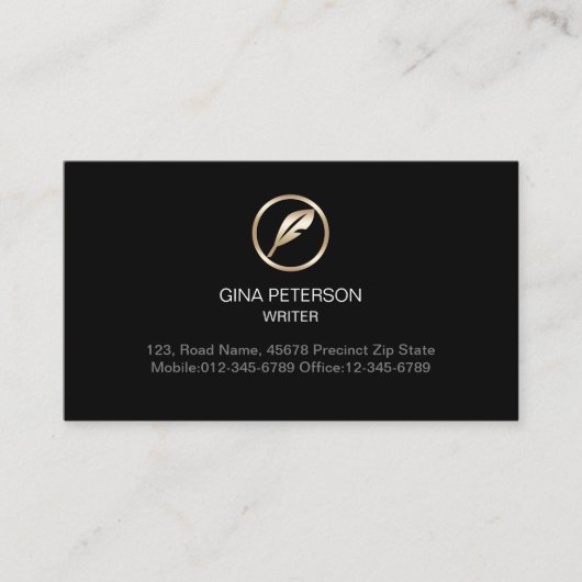 作家作家コピーライター小説家クイル 名刺 (正面)