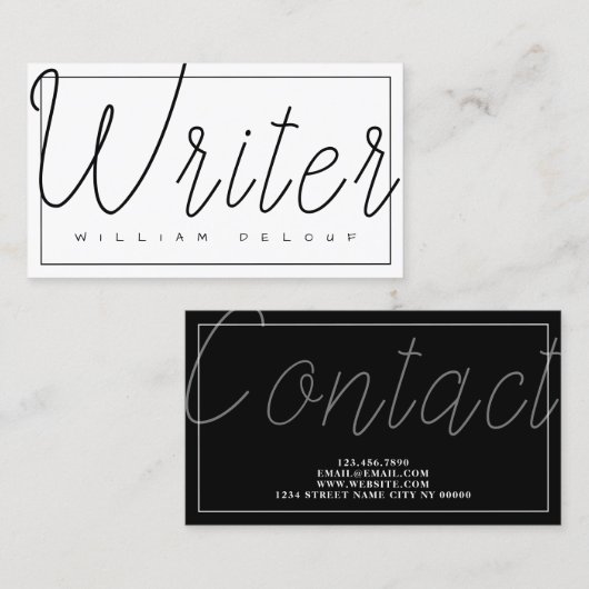 作家作家ジャーナリストのブロガー 名刺 (正面/裏面)