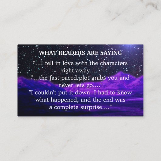 作家作家ブックプロモーション宇宙サイエンスフィクション 名刺 (裏面)