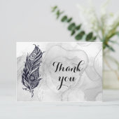 作家作家ボホトライバルフェザーペンありがとう サンキューカード (スタンド正面)