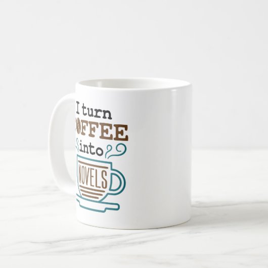 作家作家、小説家Iがコーヒーを小説に変える コーヒーマグカップ (正面左)