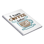 作家作家、小説家Iがコーヒーを小説に変える ノートブック (右側)