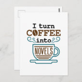 作家作家、小説家Iがコーヒーを小説に変える ポストカード (正面/裏面)