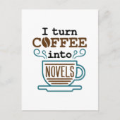作家作家、小説家Iがコーヒーを小説に変える ポストカード (正面)