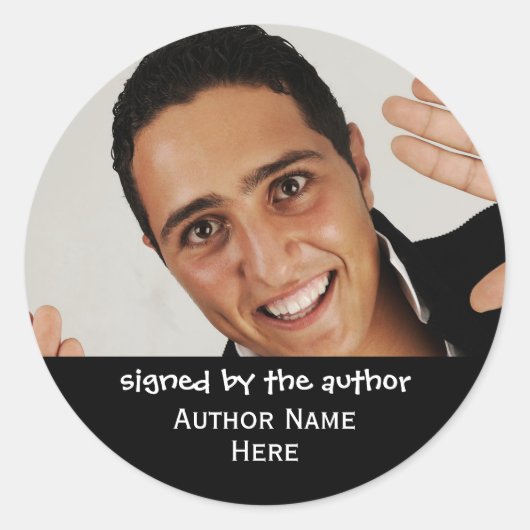 作家写真帳で署名 ラウンドシール (正面)