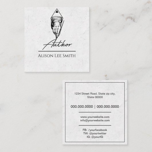 作家書 スクエア名刺 (正面/裏面)