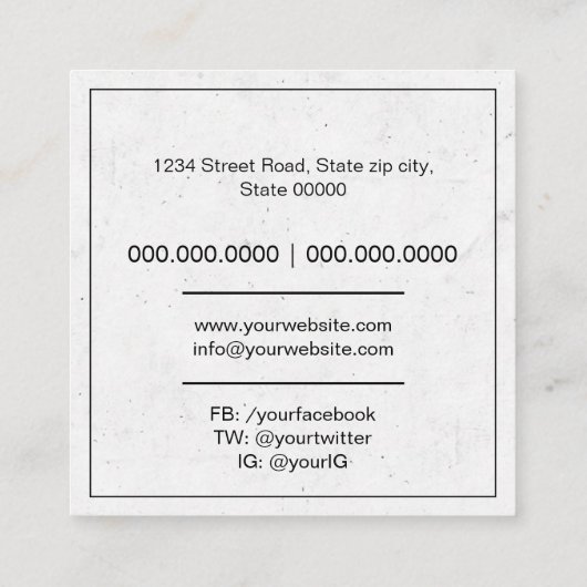 作家書 スクエア名刺 (裏面)