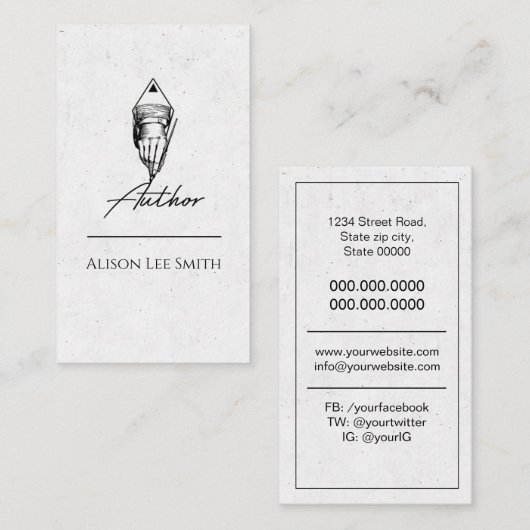 作家書 名刺 (正面/裏面)