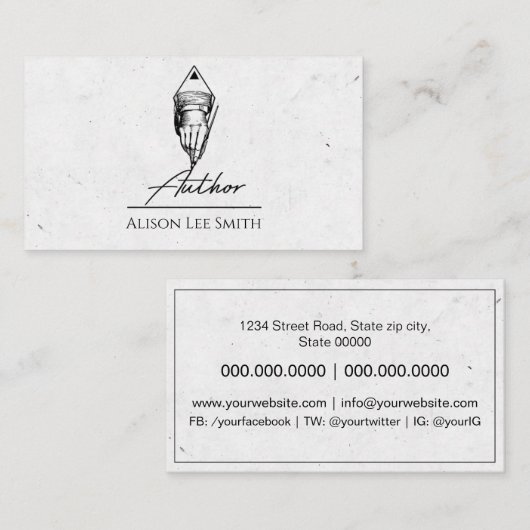 作家書 名刺 (正面/裏面)