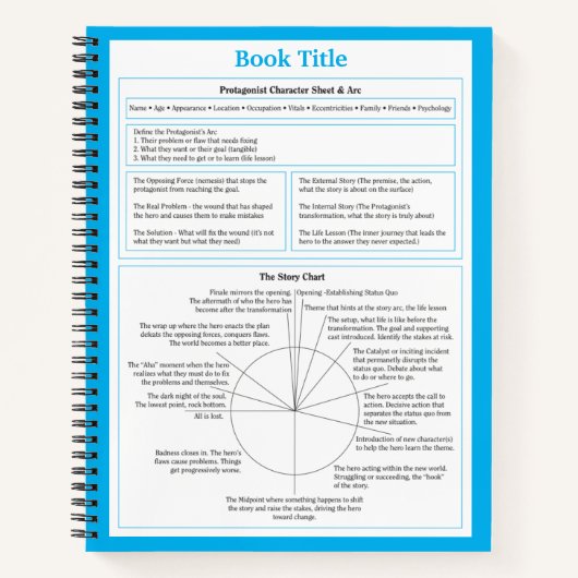 作家用キャラクターシートと印刷ノート ノートブック (正面)