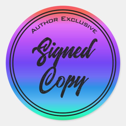 作家符号付きコピー虹 ラウンドシール (正面)