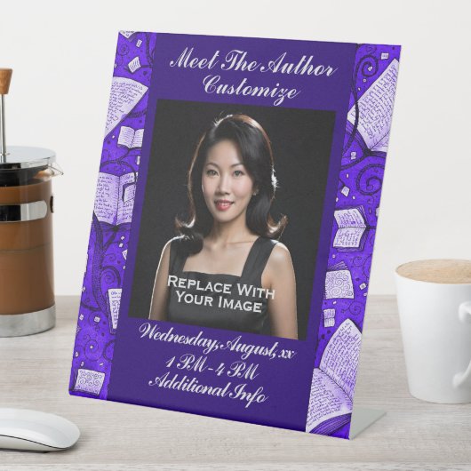 作家紫の本に会う 台座サイン (インサイチュ)