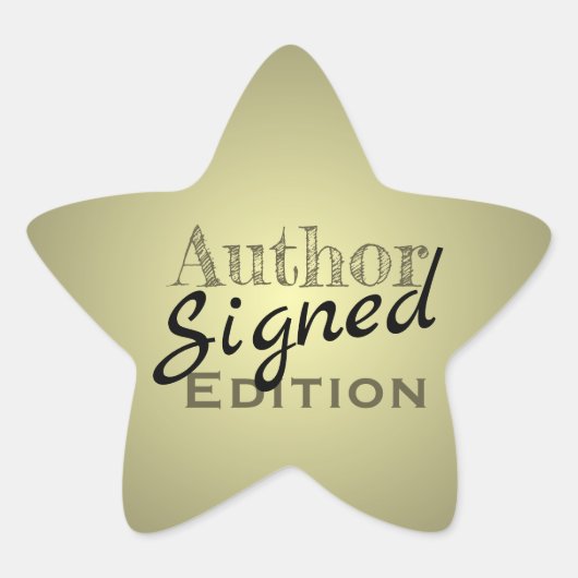 作家署名済みエディションのスター金ゴールドとブラック 星シール (正面)