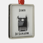 作家、ジャーナリスト、ブロガーのための古いタイプライター メタルオーナメント (右)